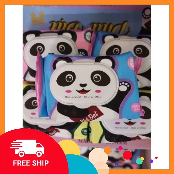 Khăn giấy ướt gói 120 tờ hình gấu phú đạt không mùi