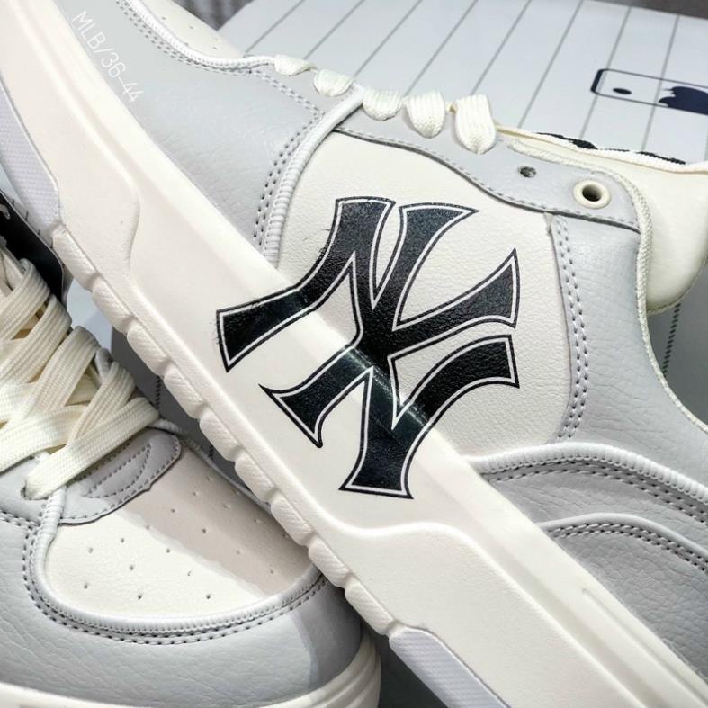 Giày thể thao MLB Chunky Liner New York Yankees White Black Gray, Giày Sneaker Trắng Đen Xám Full Box Bill