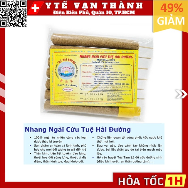 ✅ Nhang Ngải Cứu Tuệ Hải Đường | Cháy lâu, không rơi tàn, dùng trong máy xông ngải, thanh lăn ngải,... -VT0333