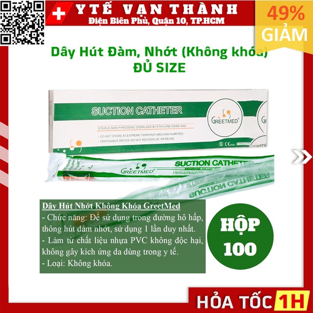 Dây Hút Nhớt Không Khóa GreetMed | Hút Dịch, Đàm (Đờm), Thải Độc Cà Phê -VT0981