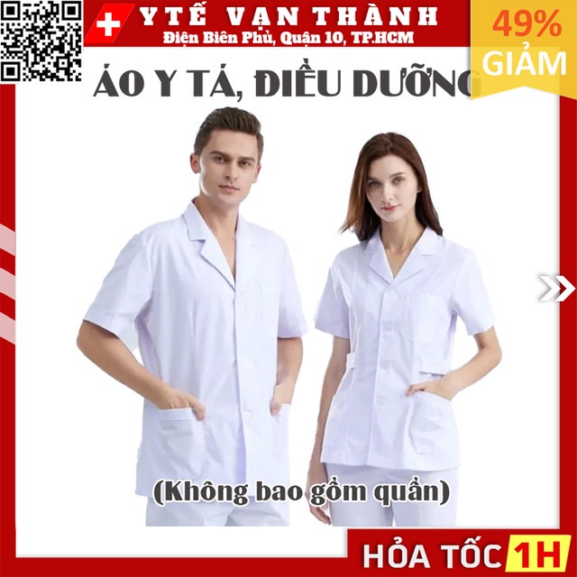 ✅ Áo Y Tá, Dược Sĩ, Điều Dưỡng Trắng | Sỉ Lẻ Áo Blouse Trắng, Đồng Phục Bệnh Viện -VT0175