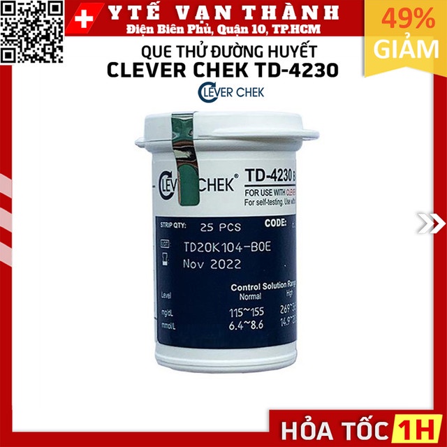 ✅ Que Thử Đường Huyết Clever Chek TD-4230 (Dùng được cho TD-4125) | Clever Check -VT0061