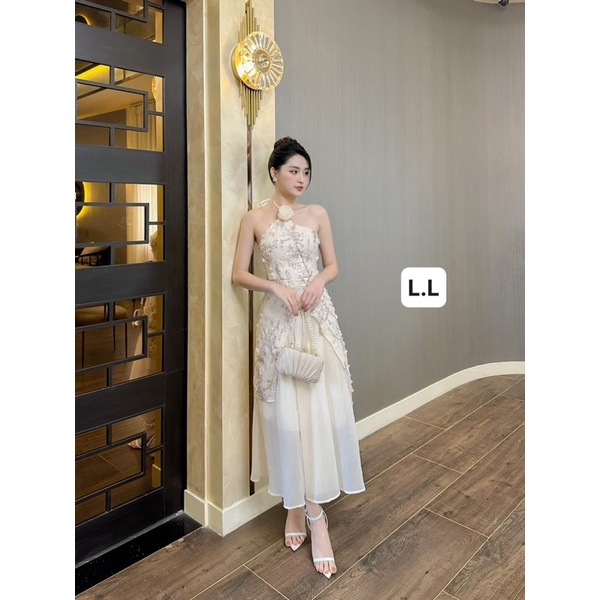 Váy Hoa Phối Tơ Tiểu Thư