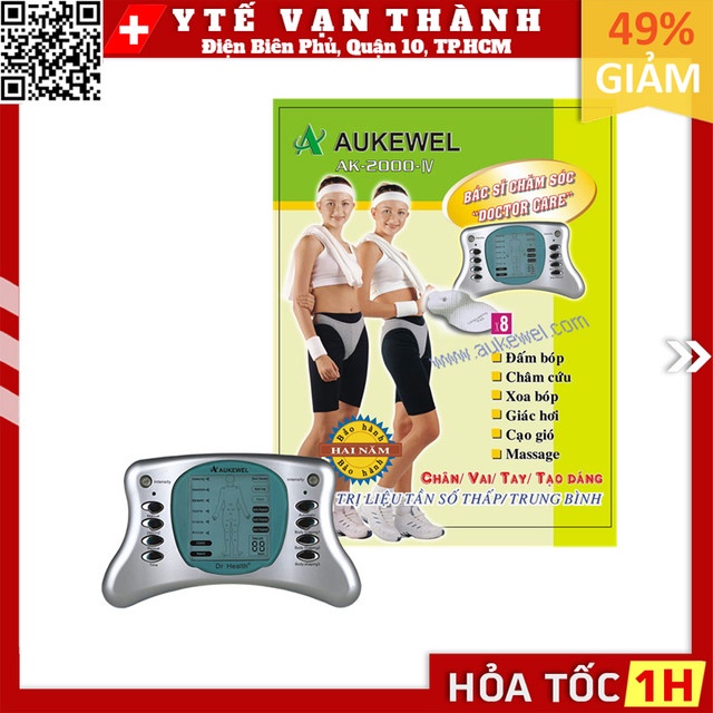 Máy Massage Xung Điện Aukewel AK-2000-IV (8 Miếng Dán) | (Mát xa, Massa) -VT0092
