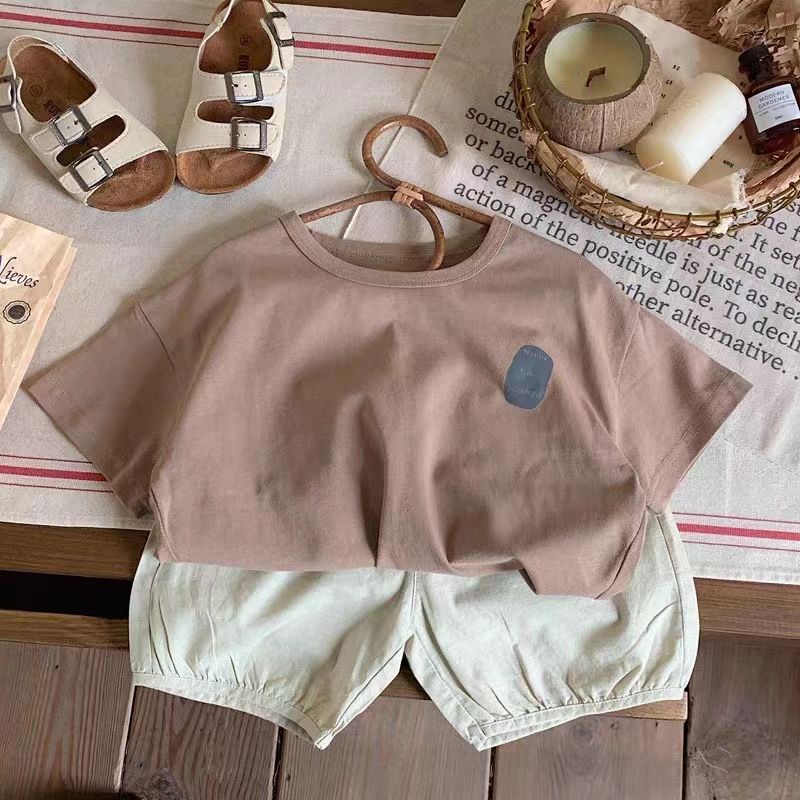 Áo Thun Tay Ngắn In Chữ Phong Cách Hàn Quốc Thời Trang Mùa Hè Cho Bé Trai / Gái
