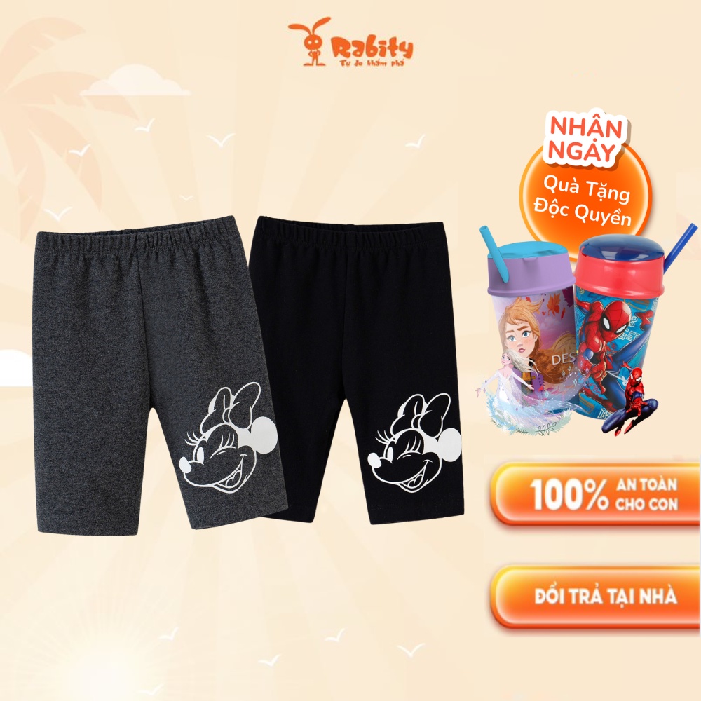 Quần thun legging bé gái Rabity quần mickey cho bé quần legging lửng chất cotton co giãn cho trẻ em 93111