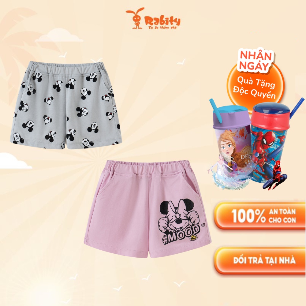 Quần short bé trai Rabity quần mùa hè cho bé gái hình mickey minnie 5615