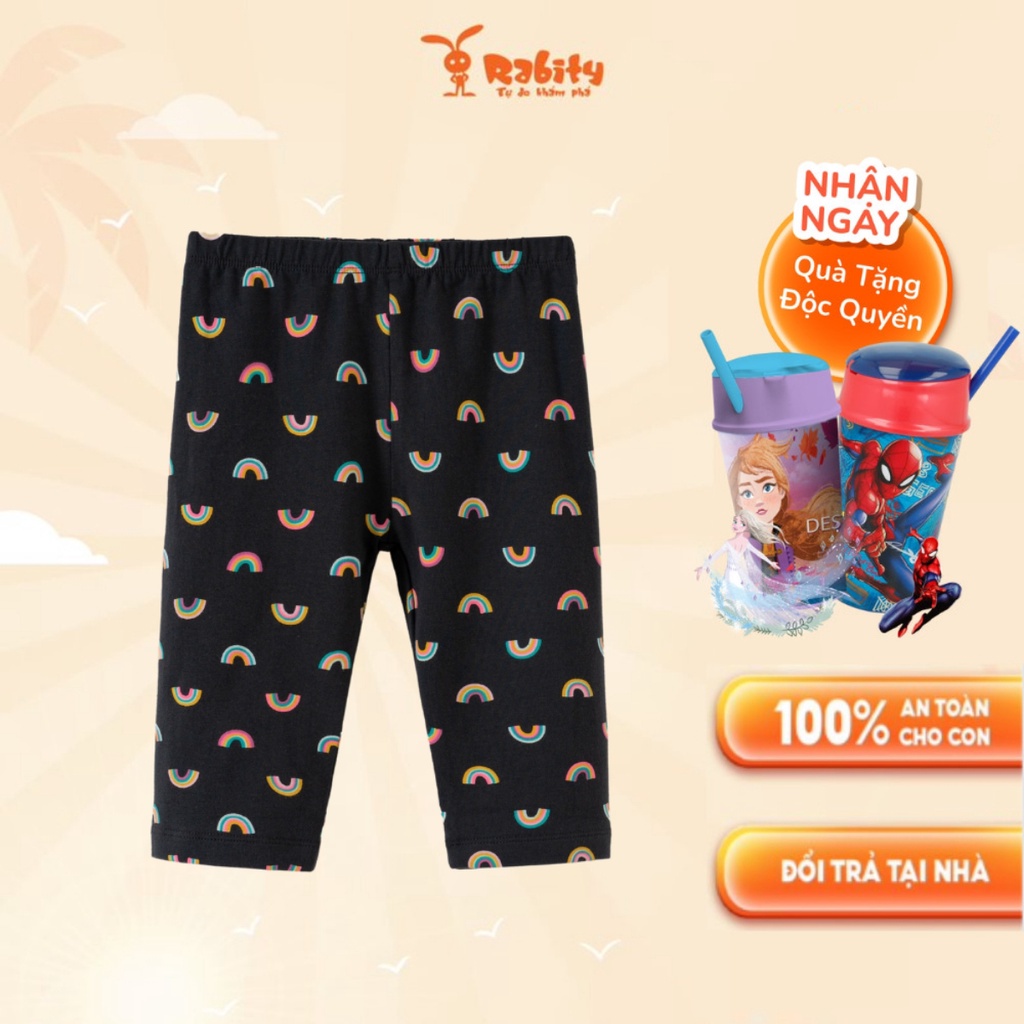 Quần legging lửng cho bé gái Rabity quần cotton co giãn cho bé 92556