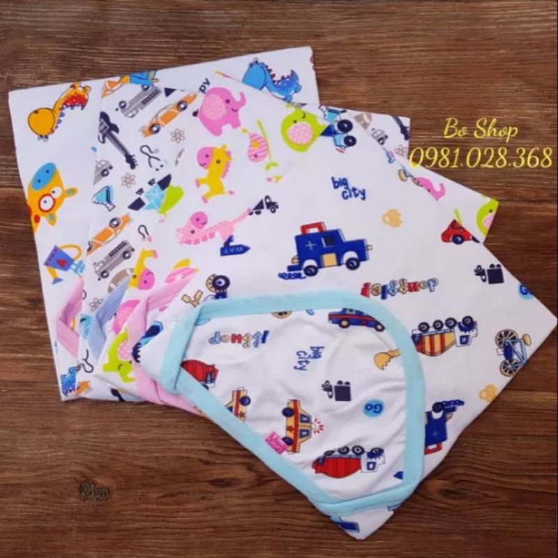 Chăn Ủ Mùa Hè Có Mũ Vải Cotton Trắng in Họa Tiết, Nhiều Mẫu