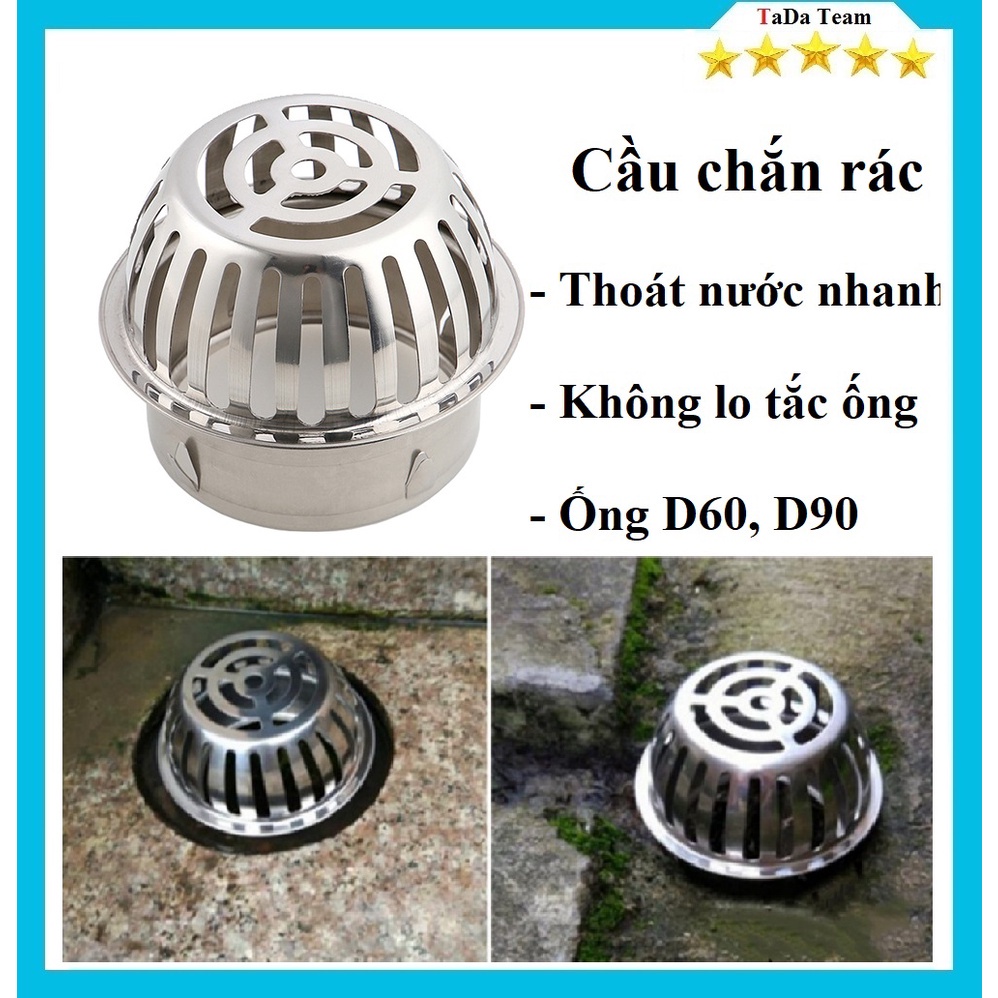Quả cầu chắn rác inox cho ống thoát nước tránh tắc nghẽn ống thoát sàn ban công, máng mái tôn