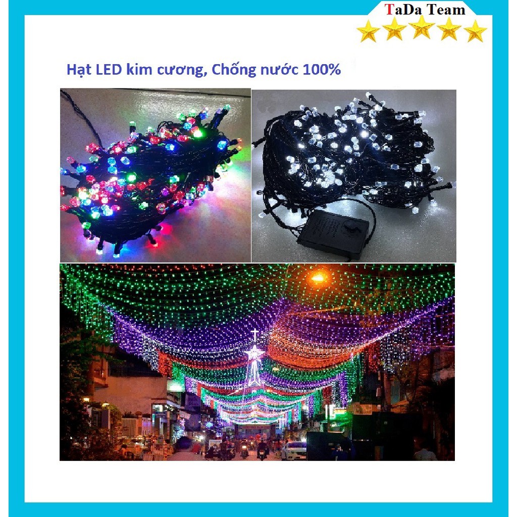 Đèn LED dây hạt kim cương trang trí đường, cây cảnh, sân vườn, chống nước chuyên dùng ngoài trời ( nhiều mẫu lựa chọn)