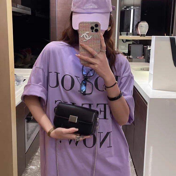 Túi Xách Đeo Vai Hình Vuông Cỡ Nhỏ Phối Dây Đeo Sợi Xích Thời Trang 2023 Cho Nữ