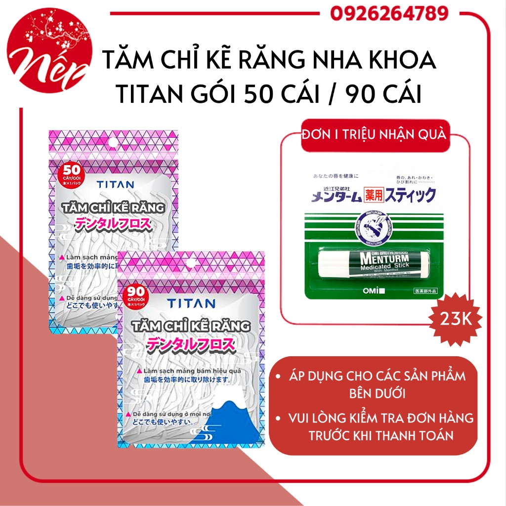 Tăm chỉ kẽ răng nha khoa Titan gói 50 cái / 90 cái