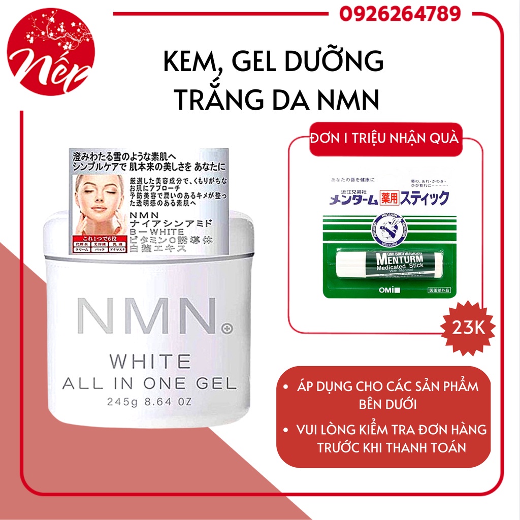 Kem, Gel Dưỡng Trắng Da NMN White All In One Gel nhật bản ngừa lão hóa cấp ẩm phục hồi