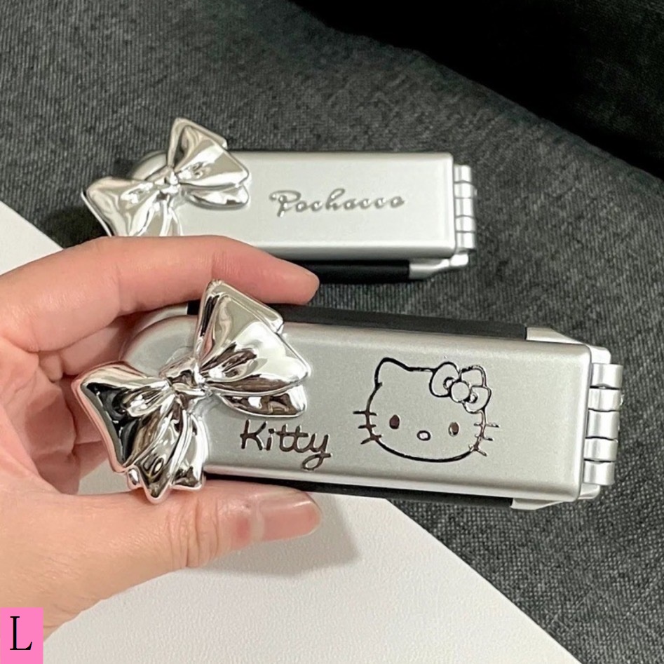 Quạt Gấp Tích Hợp Gương Trang Điểm Hai Công Dụng Hình Mèo Sanrio Hoạt Hình