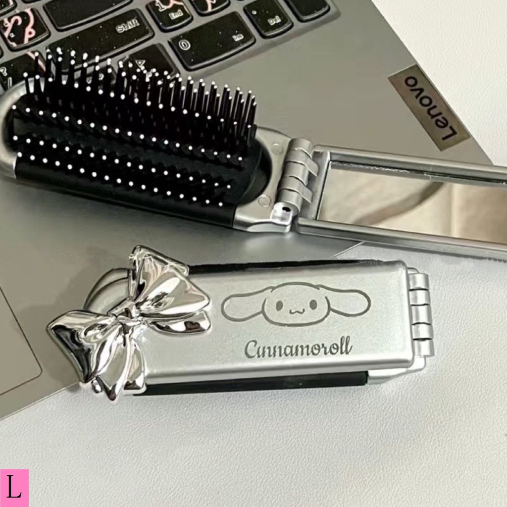 Quạt Gấp Tích Hợp Gương Trang Điểm Hai Công Dụng Hình Mèo Sanrio Hoạt Hình