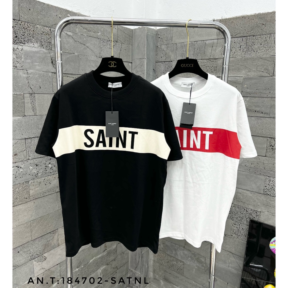Áo thun Saint - Larent phối hình in ngang phong cách Dolce Phong Cách trẻ trung , Áo thun Unisex Nam Nữ Hot 2023 | BigBuy360 - bigbuy360.vn