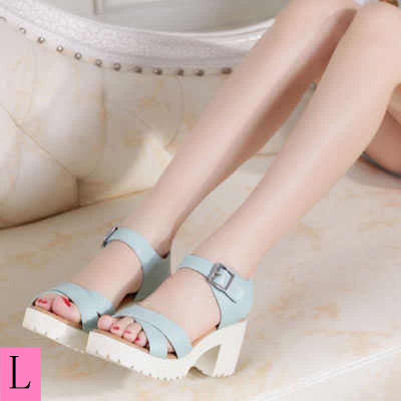 Giày Sandal Gót Dày Hở Mũi Size Lớn 32-46 33 34 41 42 Thời Trang Nữ
