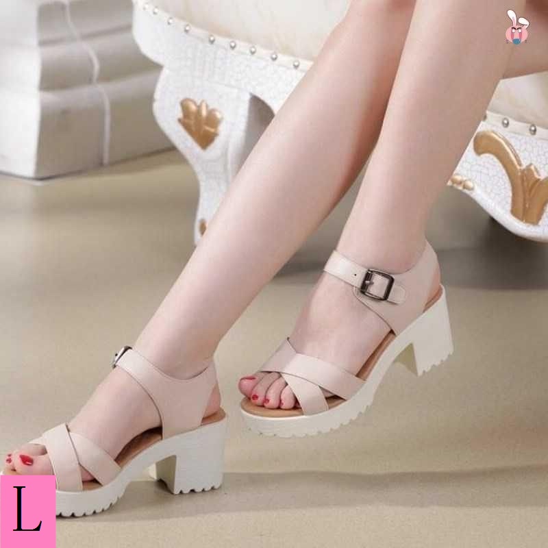 Giày Sandal Gót Dày Hở Mũi Size Lớn 32-46 33 34 41 42 Thời Trang Nữ