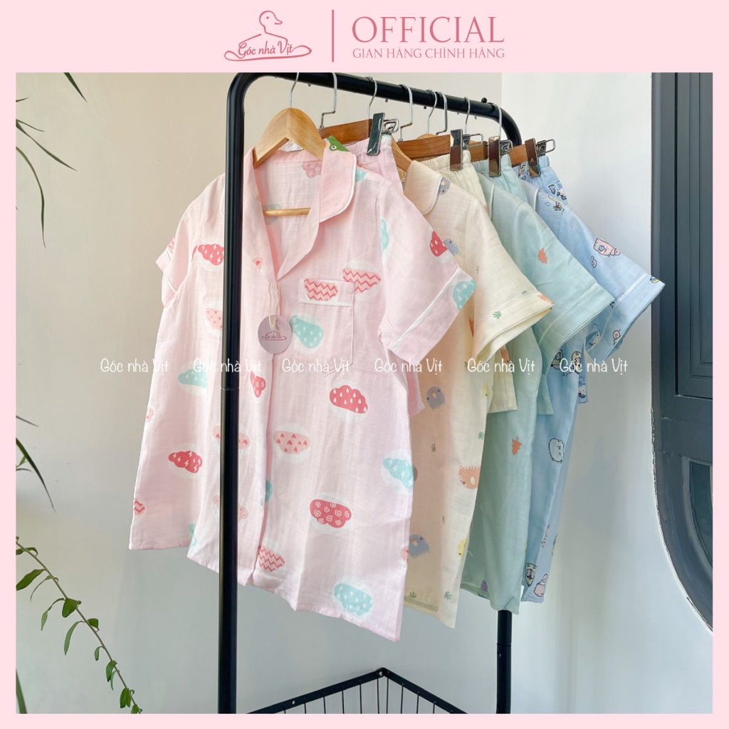 (HÀNG SẴN) Đồ ngủ Pijama nữ xô Nhật tone màu Pastel siêu xinh