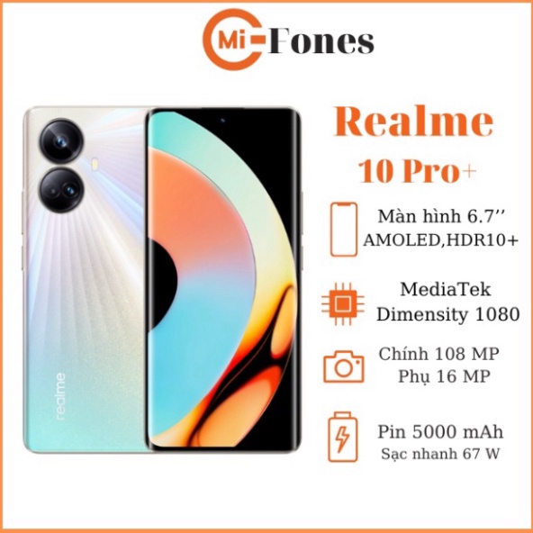 Điện thoại Realme 10 pro+ cấu hình MediaTek Dimensity 1080 -Cam kết chính hãng vanthanhshop