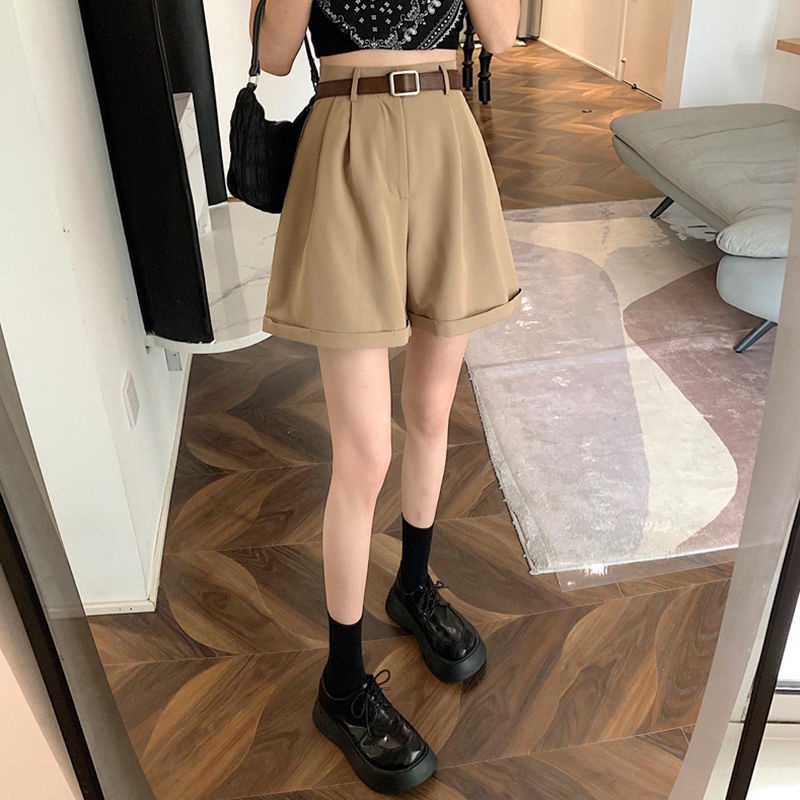 Quần Short Lưng Cao Ống Rộng Mỏng Phong Cách Hàn Quốc Thời Trang Mùa Hè Hàng Mới Dành Cho Bạn Nữ