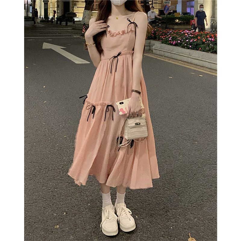 Set Áo Hai Dây Phối Chân Váy Phong Cách Pháp Ngọt Ngào Thời Trang Mùa Hè Cho Nữ