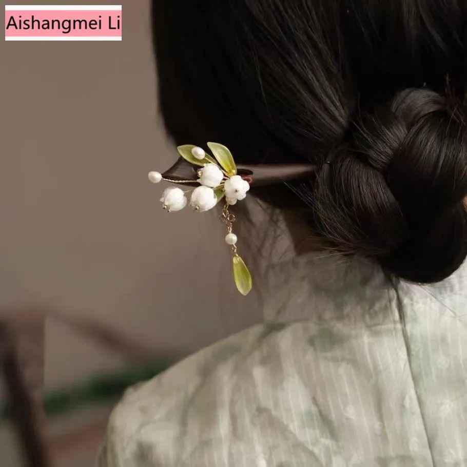 [Aishang Đẹp Phụ Kiện Đẹp] Trâm Cài Tóc Hình Phượng Hoàng Bằng Gỗ Lắc Chân Phong Cách Cổ Điển Hanfu Cao Cấp Fee
