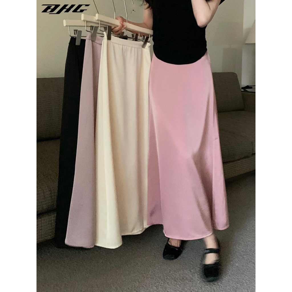 Chân Váy Satin Lưng Cao Dáng Ôm Phong Cách Hàn Quốc Thời Trang Mùa Hè 2023 Mới