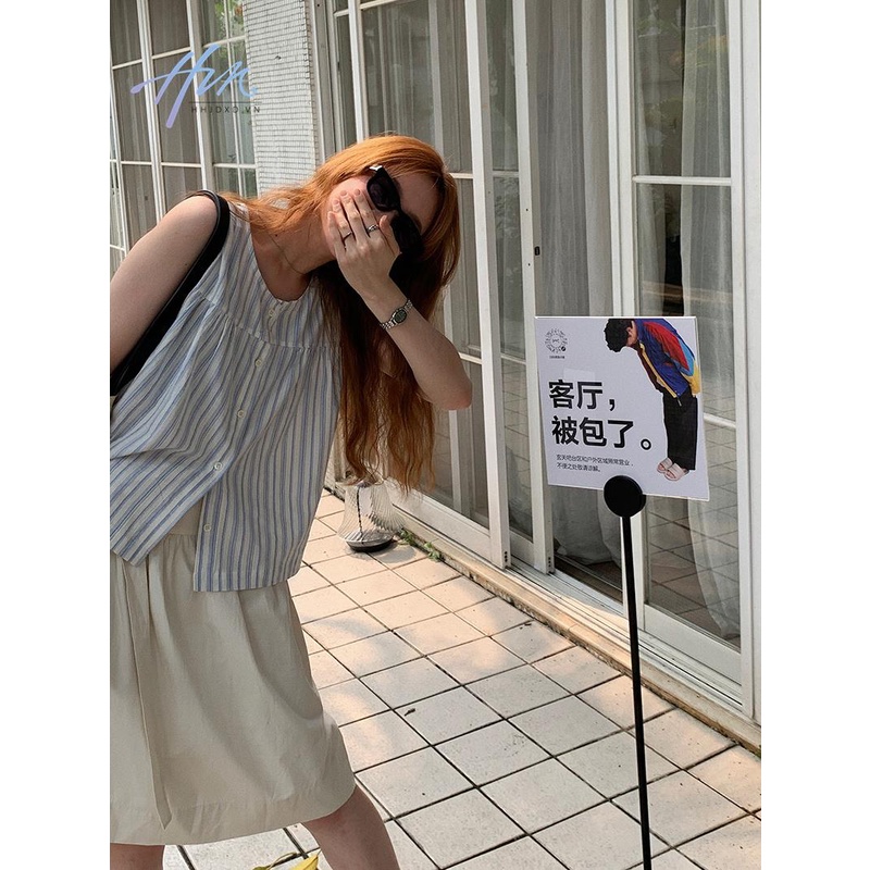 Set Áo Thun Ngắn Tay Sọc Ngang Và Chân Váy Chữ A Thời Trang Dành Cho Nữ