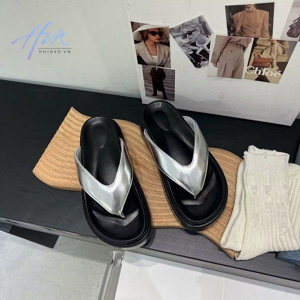 Dép Xỏ Ngón Đế Dày Màu Bạc Thời Trang Mùa Hè Dễ Phối Đồ