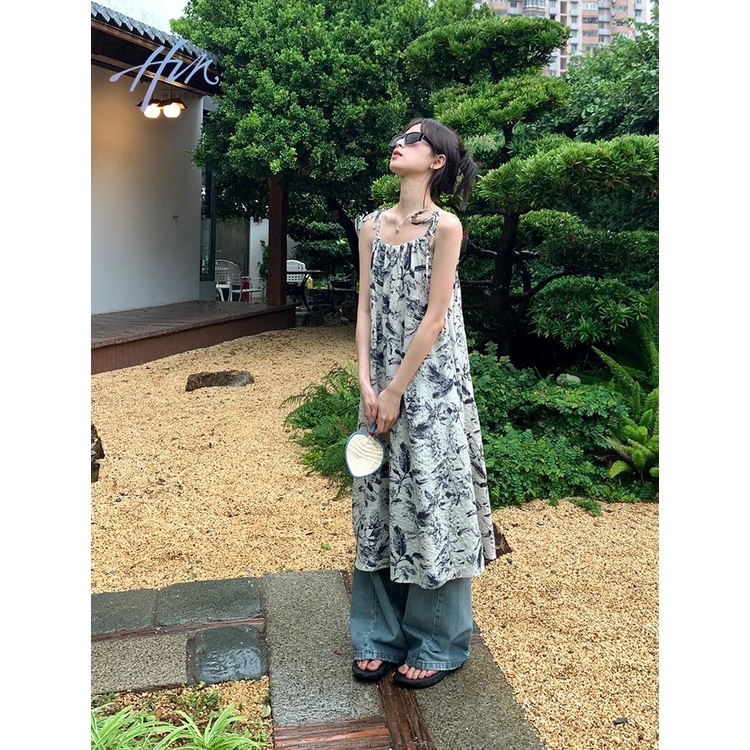 Đầm Hai Dây Dáng Dài Họa Tiết Hoa Thời Trang Mùa Hè Phong Cách Retro Cho Nữ