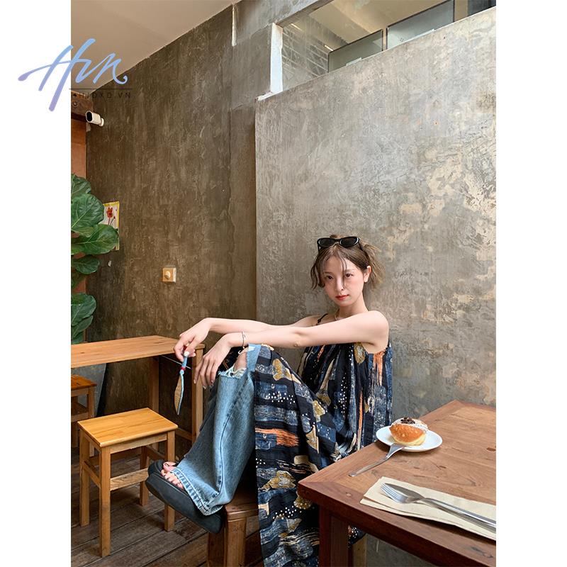 Đầm Hai Dây Dáng Rộng In Họa Tiết Hoa Phong Cách Cổ Điển Thời Trang Mùa Hè Xinh Xắn Cho Nữ