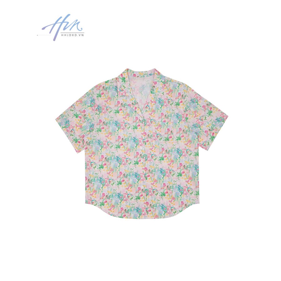 Áo Sơ Mi Cotton Ngắn Tay Dáng Rộng In Họa Tiết Hoa Sơn Dầu Phong Cách Mùa Hè Cho Nữ