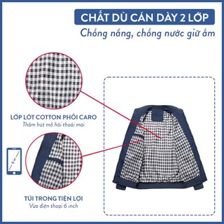 Áo Khoác Dù Chống Nắng Nam 2022,Áo Gió Chất Vải Dù Dày Đẹp Lót Caro Thấm Hút Mồ Hôi Cao Cấp-CR03 sale
