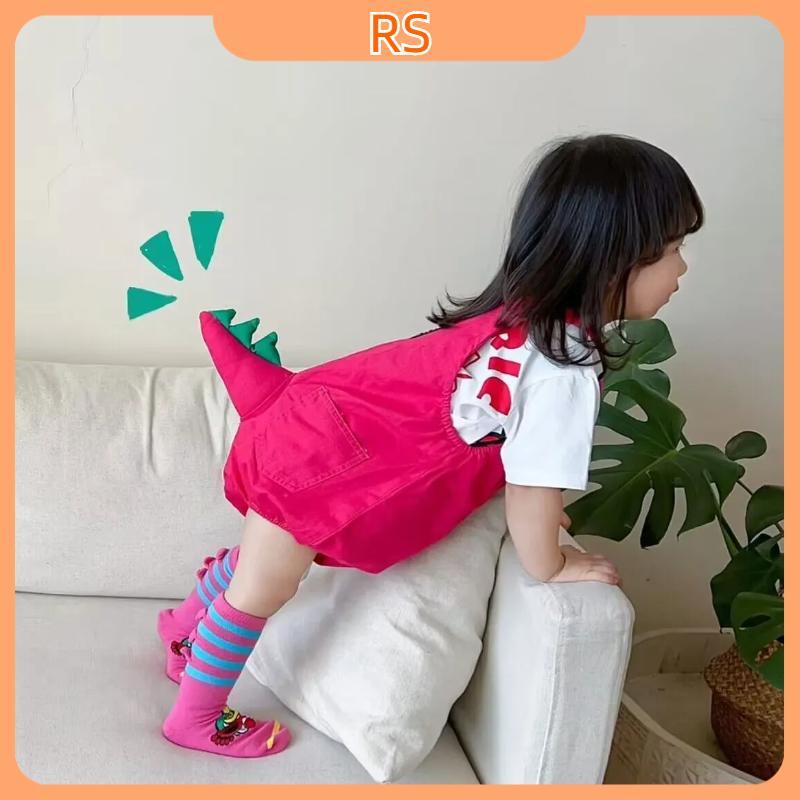 【Hot】Áo Yếm Hoạt Hình Khủng Long Đuôi Ba Chiều Dễ Thương Phần Mỏng Áo Khoác Ngoài Bộ Đồ Trẻ Em Thời Trang