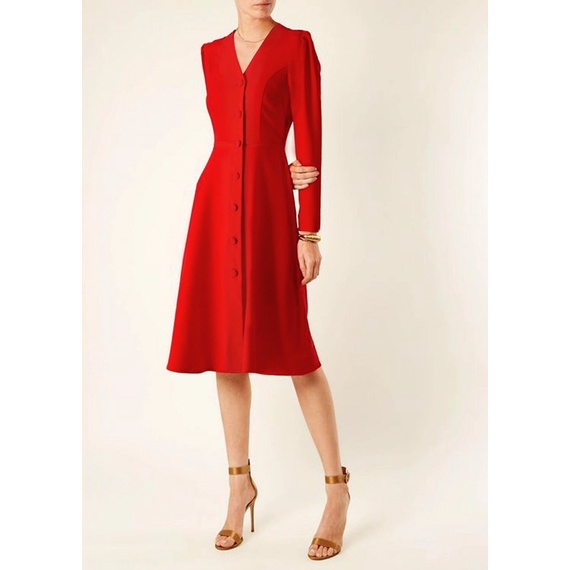 BEUCLOSET - Đầm cổ tim WH chất vải dày dặn mặc đi tiệc