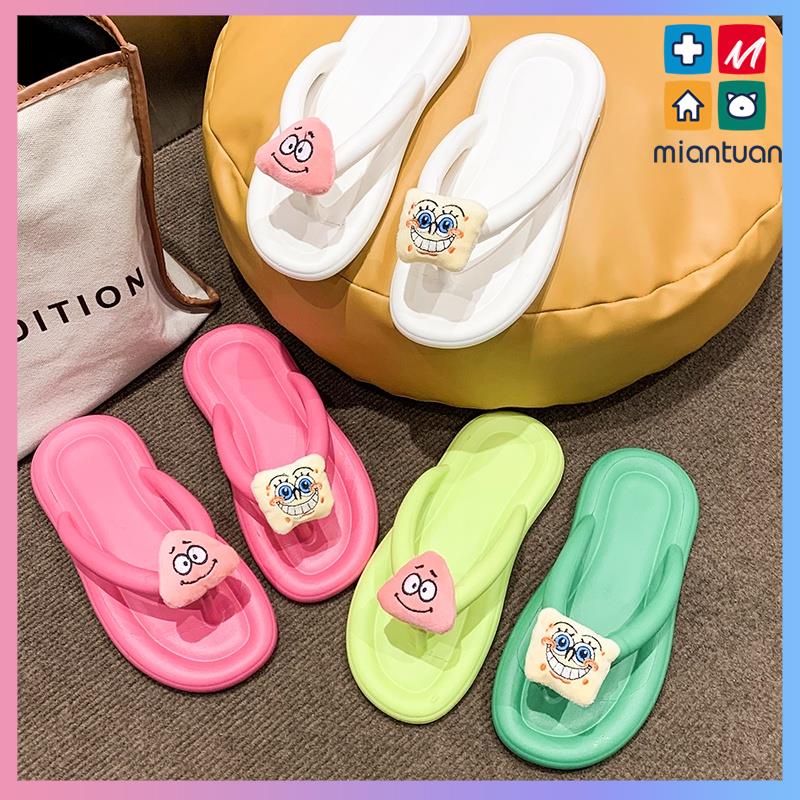 Dép Đi Trong Nhà Đế Bằng Chống Trượt Họa Tiết Hoạt Hình Dễ Thương Cho Nữ dép lê sỏ ngón nữ