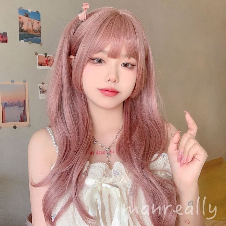 [Sẵn] Wig/tóc giả nguyên đầu màu hồng baby cute - teen/lolita/cosplay C0329 [Miu Cosplay Shop 01]