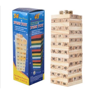 Bộ Đồ Chơi Xếp Hình Rút Gỗ sunzin gồm 54 Thanh - An Toàn Rèn Luyện Trí Thông Minh Cho Trẻ
