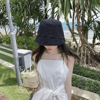 Mũ vành trònsunzin , mũ bucket vải nhún, nón cụp vành tai bèo vân sọc trơn cá tính, thời trang phong cách hàn quốc