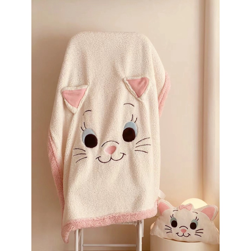 Chăn Lông Cừu Disney KT 1m5x2m Nặng 1.5 Kg Tặng Kèm Gối Bông Cùng Bộ