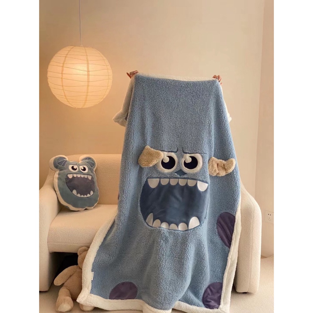 Chăn Lông Cừu Disney KT 1m5x2m Nặng 1.5 Kg Tặng Kèm Gối Bông Cùng Bộ