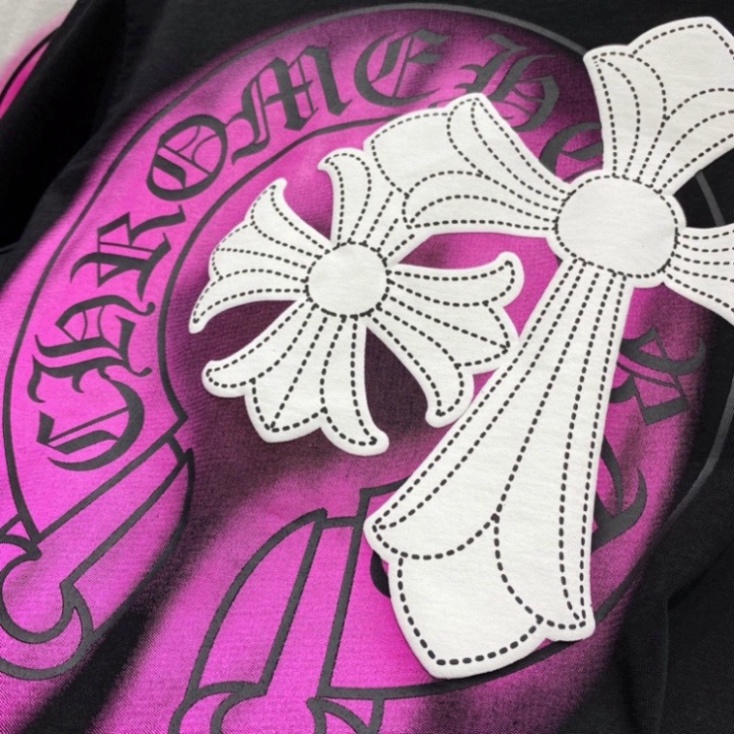 Áo phông nam nữ Premium Cotton in hình chữ thập Chrome Hearts loang hồng hai mặt phong cách trẻ trung 2023 | BigBuy360 - bigbuy360.vn