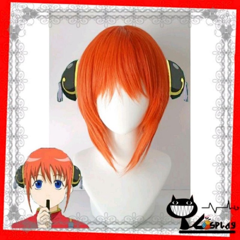[Sẵn] Wig/tóc giả cosplay Kagura - Gintama màu cam [Miu Cosplay 01]