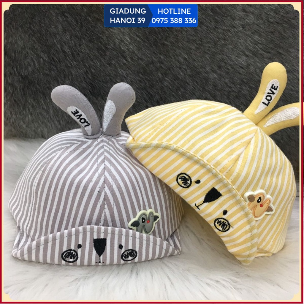 Mũ lưỡi trai cho bé thêu hình đáng yêu mềm mại cho bé trai bé gái - Nón KAKI Con Thỏ Thời Trang Hàn Quốc Cute