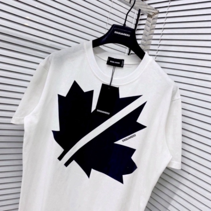 Áo phông nam nữ Premium Cotton in hình logo lá chữ DSQ2 vải dày dặn co giãn 4 chiều cao cấp 2023 | BigBuy360 - bigbuy360.vn