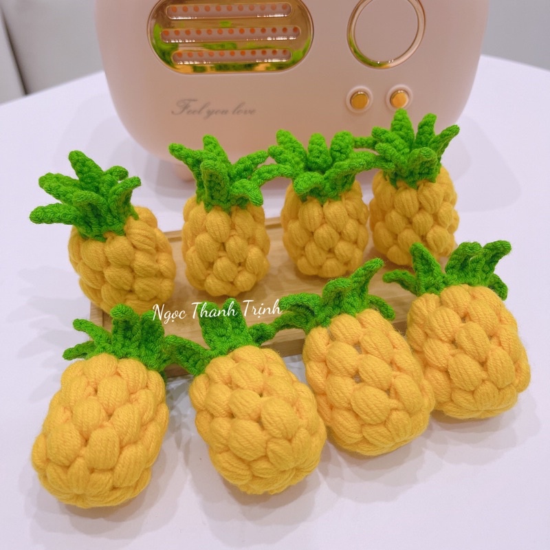 Móc khoá dứa bằng len, trái thơm 🍍 bằng len, quà tặng handmade 🎁