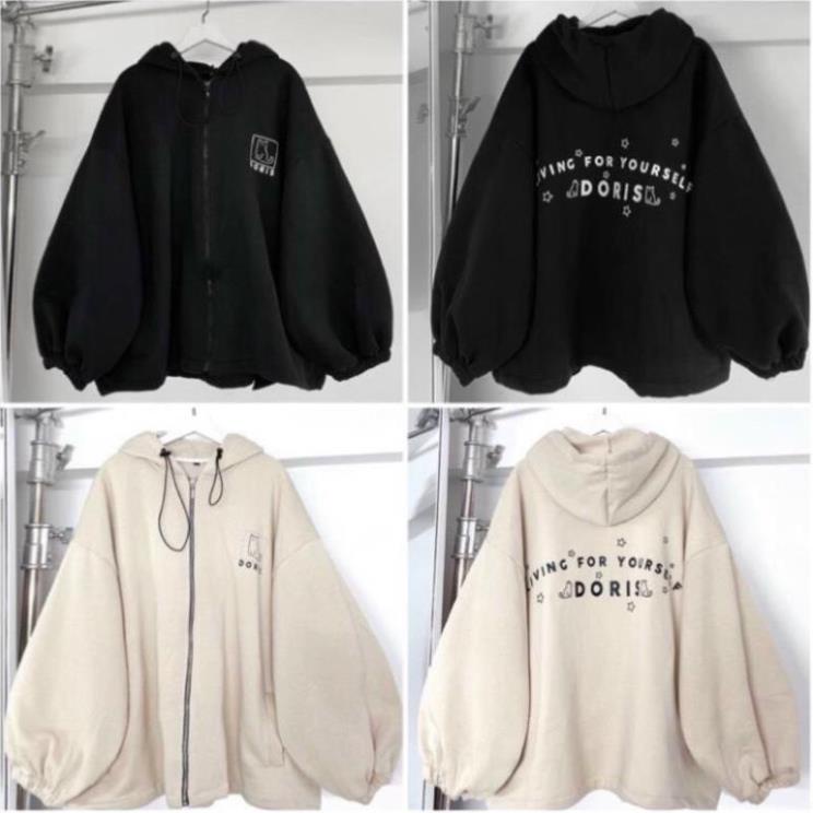 Áo khoác nỉ ngoại nam nữ in chữ DORIS