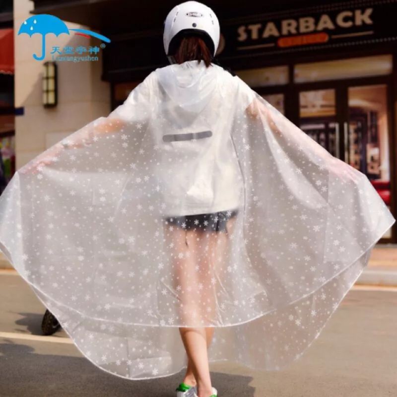 Áo mưa trong suốt họa tiết bông tuyết NHẸ NHÀNG, TIỂU THƯ
